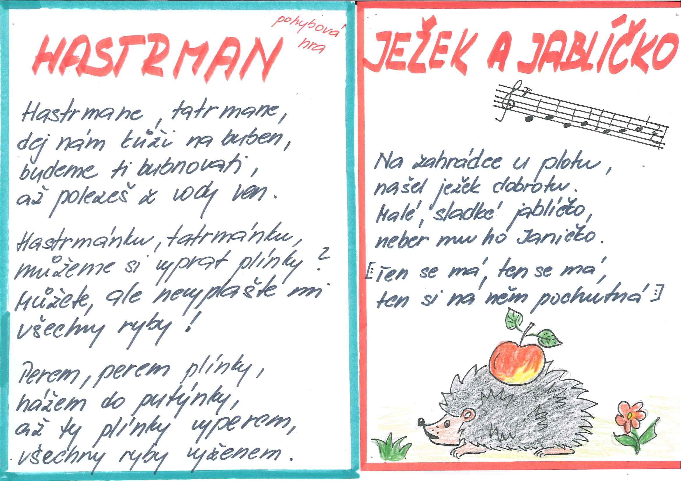 Hastrman-ježek a jablíčko